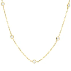 Collier aus 750 Gold Gelbgold 14 Brillanten 0,46ct TW-SI L:45cm