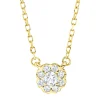 Collier aus 750 Gold Gelbgold 9 Brillanten 0,11ct TW-SI L:45,7cm