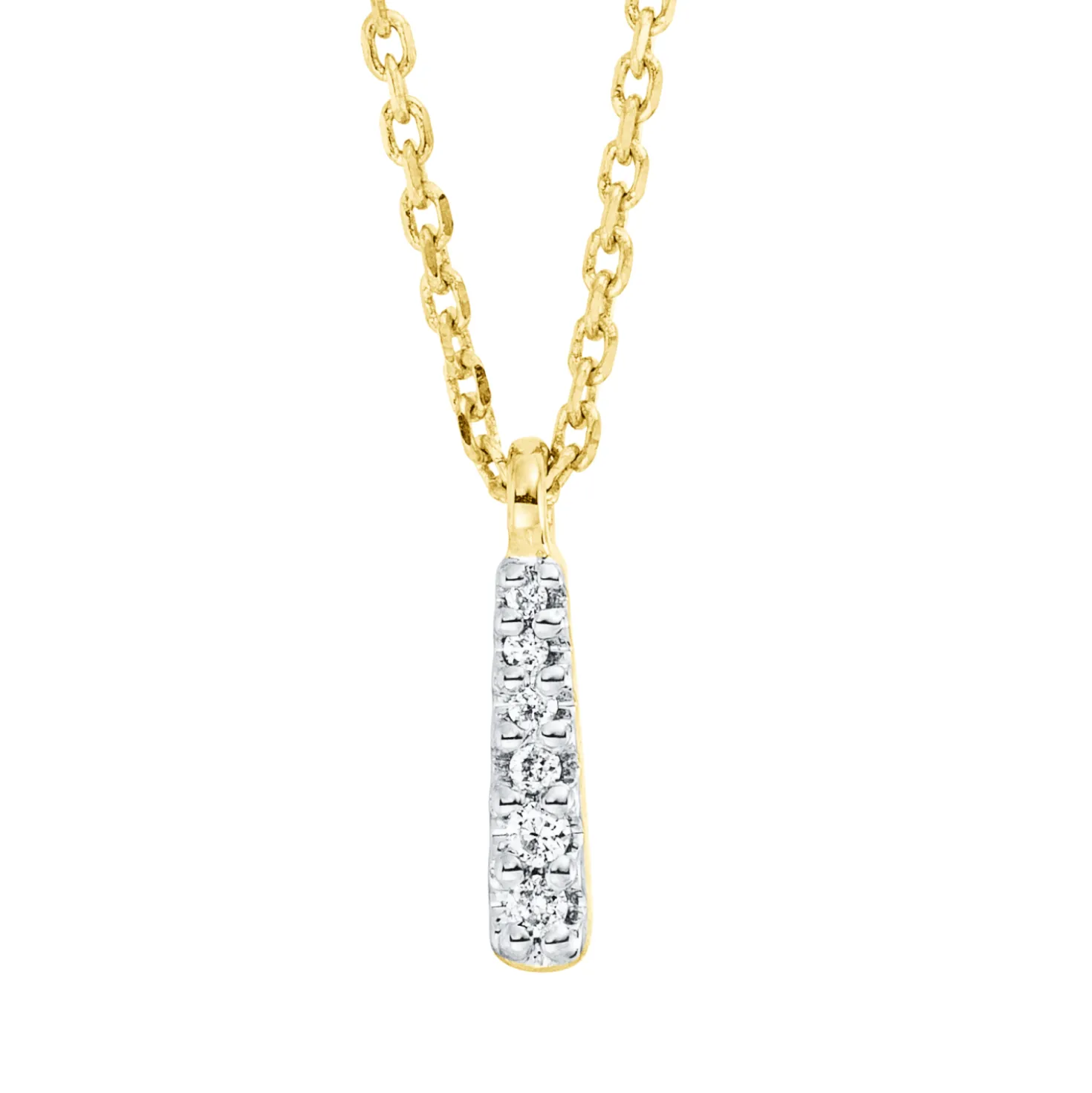 Collier aus 750 Gold Gelbgold 6 Brillanten 0,02ct TW-SI L:45cm