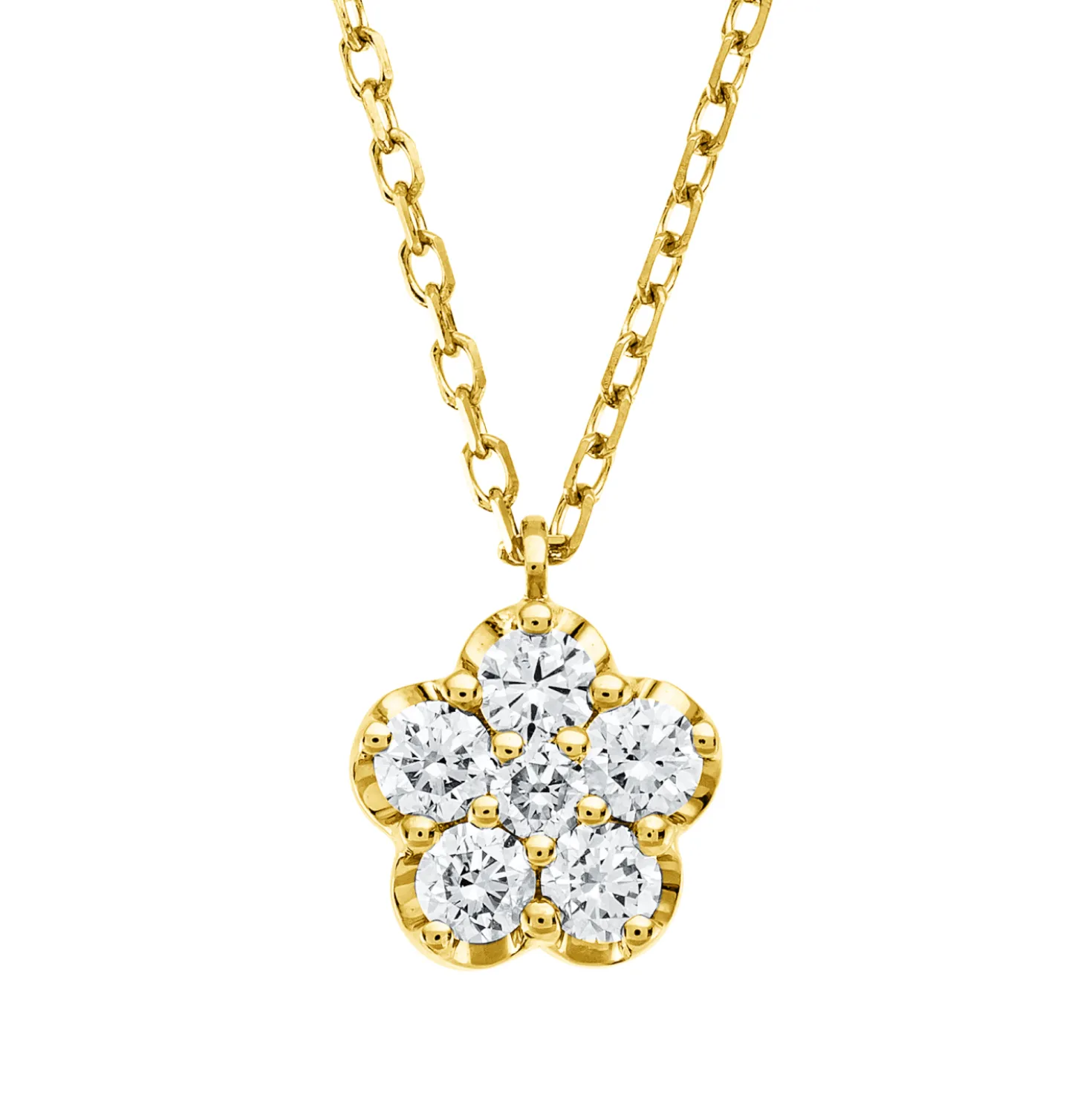 Collier aus 750 Gold Gelbgold 6 Brillanten 0,21ct TW-SI L:45cm