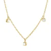 Collier aus 750 Gold Gelbgold 7 Brillanten 0,49ct TW-SI L:45cm