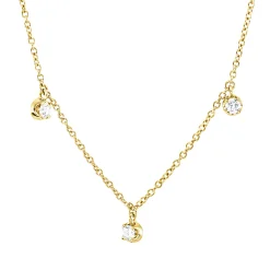 Collier aus 750 Gold Gelbgold 7 Brillanten 0,49ct TW-SI L:45cm