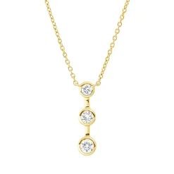 Collier aus 750 Gold Gelbgold 3 Brillanten 0,23ct TW-SI L:45,7cm