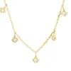 Collier aus 750 Gold Gelbgold 7 Brillanten 0,15ct TW-SI L:43cm