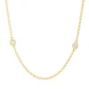 Collier aus 750 Gold Gelbgold 7 Brillanten 0,18ct TW-SI L:43cm