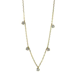 Collier aus 750 Gold Gelbgold 5 Brillanten 0,37ct TW-SI L:40,6cm