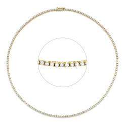Collier aus 750 Gold Gelbgold 191 Brillanten 5,8ct TW-SI L:42cm 4er-Krappe