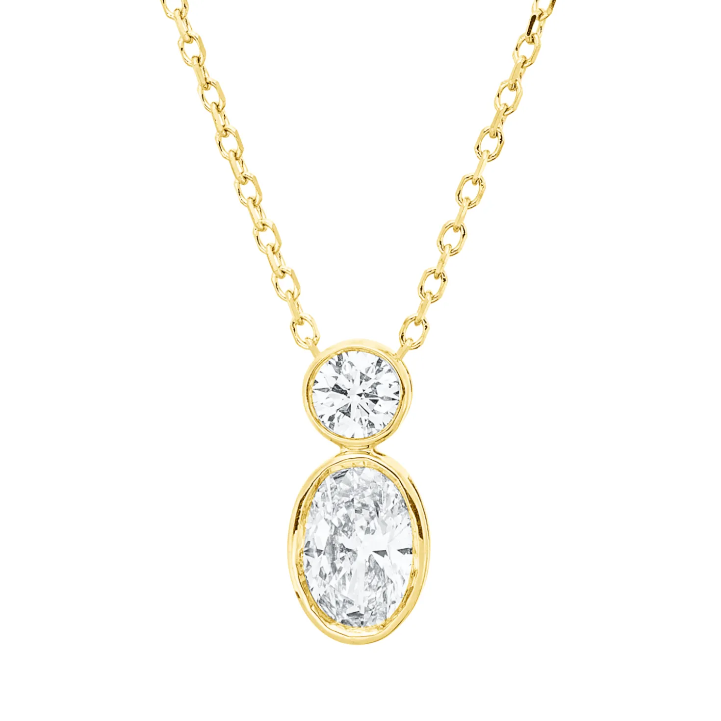 Collier aus 750 Gold Gelbgold 2 Brillanten 0,1ct TW-SI L:45cm Zarge