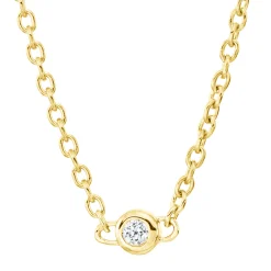 Collier aus 750 Gold Gelbgold 5 Brillanten 0,08ct TW-SI L:45cm Zarge