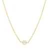 Collier aus 750 Gold Gelbgold 5 Brillanten 0,39ct TW-SI L:45cm Zarge