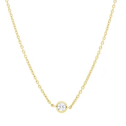 Collier aus 750 Gold Gelbgold 5 Brillanten 0,39ct TW-SI L:45cm Zarge