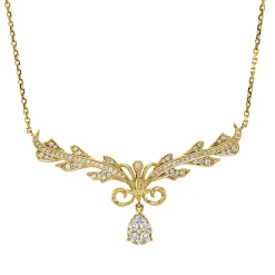 Collier aus 750 Gold Gelbgold 91 Brillanten 0,36ct TW-SI/PI L:46cm