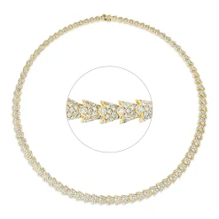 Collier aus 750 Gold Gelbgold 1000 Brillanten 14,12ct TW-VSI L:43cm