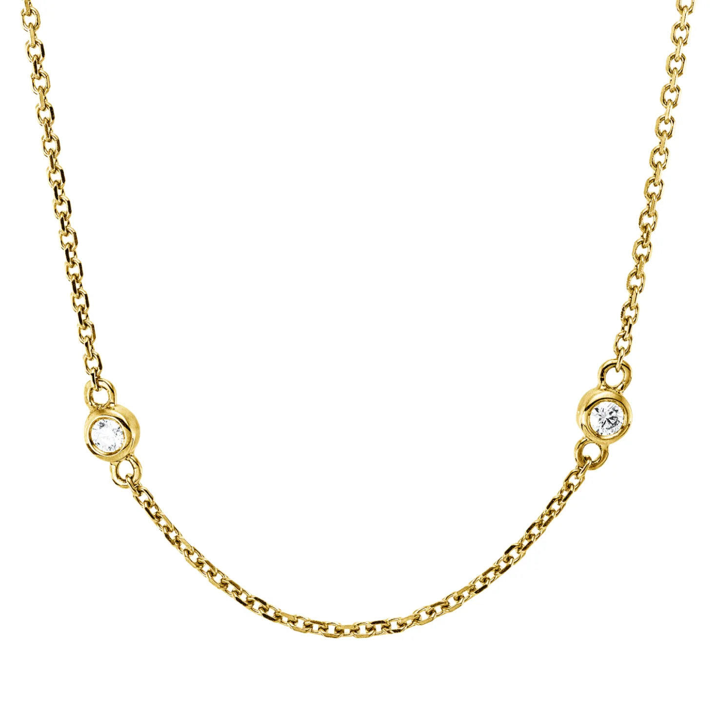 Collier aus 750 Gold Gelbgold 10 Brillanten 0,49ct TW-VSI/SI L:50,8cm Zarge