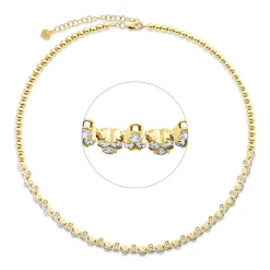 Collier aus 750 Gold Gelbgold 148 Brillanten 3,38ct W-SI L:39,5cm
