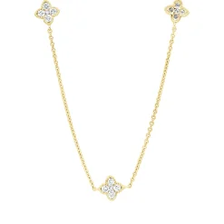Collier aus 750 Gold Gelbgold 25 Brillanten 0,6ct W-SI L:45cm