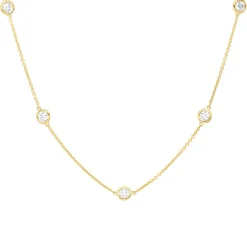 Collier aus 750 Gold Gelbgold 13 Brillanten 1,16ct W-SI L:45cm Zarge