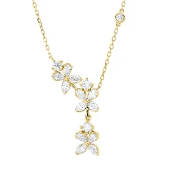 Collier aus 750 Gold Gelbgold 17 Diamanten 0,67ct L:45cm