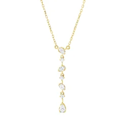 Collier aus 750 Gold Gelbgold 7 Diamanten 0,24ct L:45cm