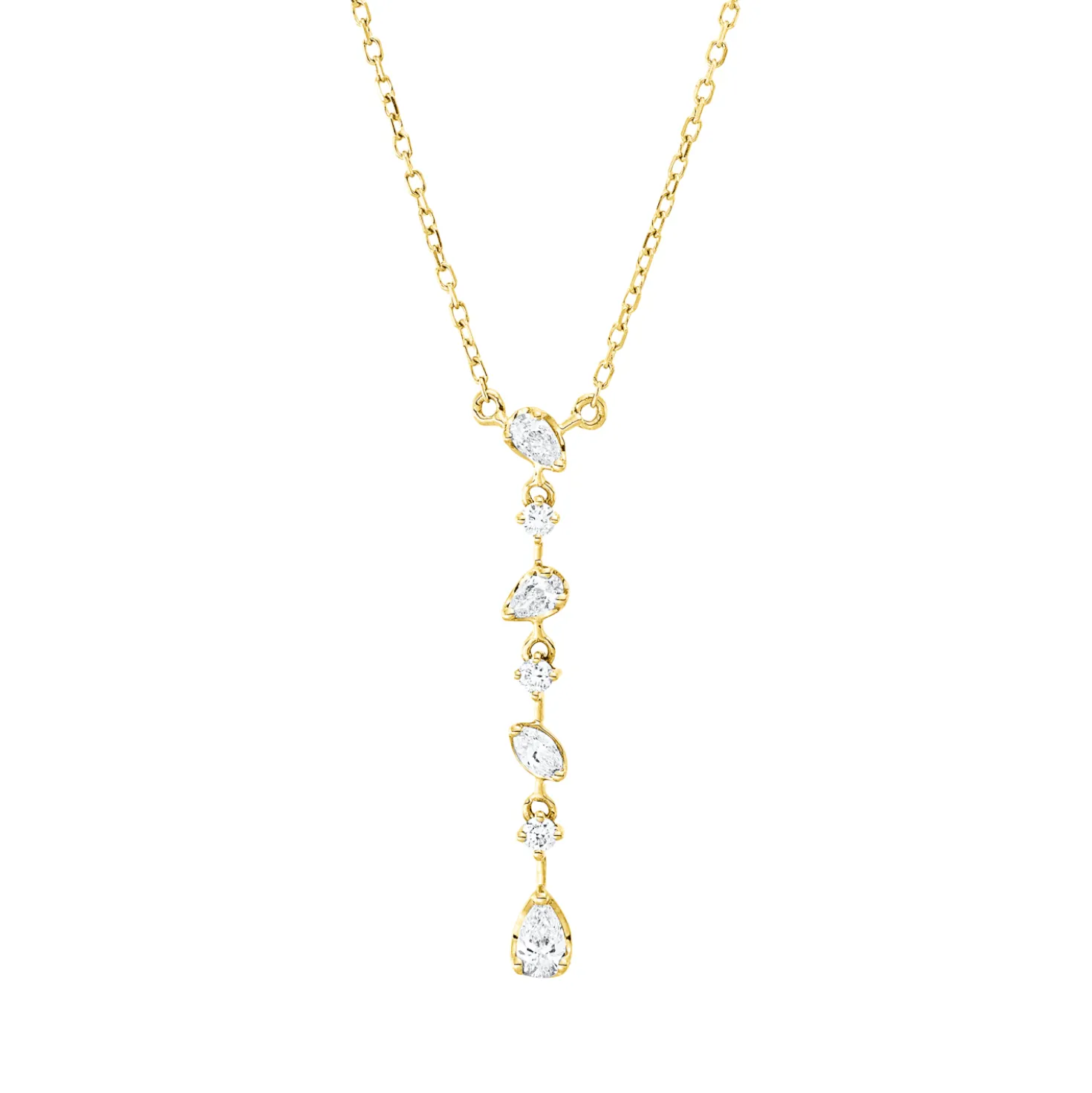 Collier aus 750 Gold Gelbgold 7 Diamanten 0,24ct L:45cm