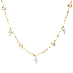 Collier aus 750 Gold Gelbgold 11 Diamanten 1,2ct L:40,6cm