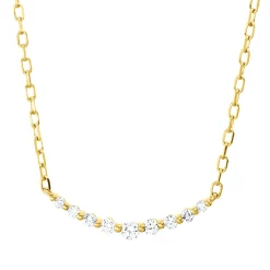 Collier aus 750 Gold Gelbgold 9 Diamanten 0,13ct TW-PI L:45,7cm