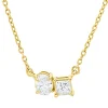 Collier aus 750 Gold Gelbgold 2 Diamanten 0,29ct TW-SI L:45cm