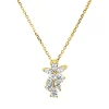 Collier aus 750 Gold Gelbgold 8 Diamanten 0,34ct TW-SI L:45cm
