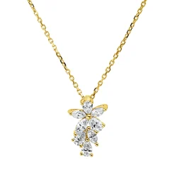 Collier aus 750 Gold Gelbgold 8 Diamanten 0,34ct TW-SI L:45cm