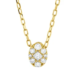 Collier aus 750 Gold Gelbgold 9 Diamanten 0,13ct TW-SI L:45,7cm