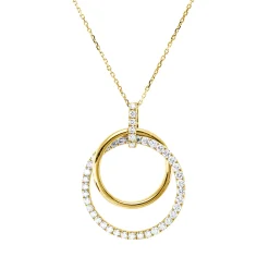 Collier aus 750 Gold Gelbgold 44 Diamanten 1,15ct TW-SI L:46cm