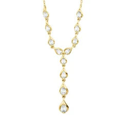 Collier aus 750 Gold Gelbgold 14 Diamanten 0,98ct TW-SI L:46cm