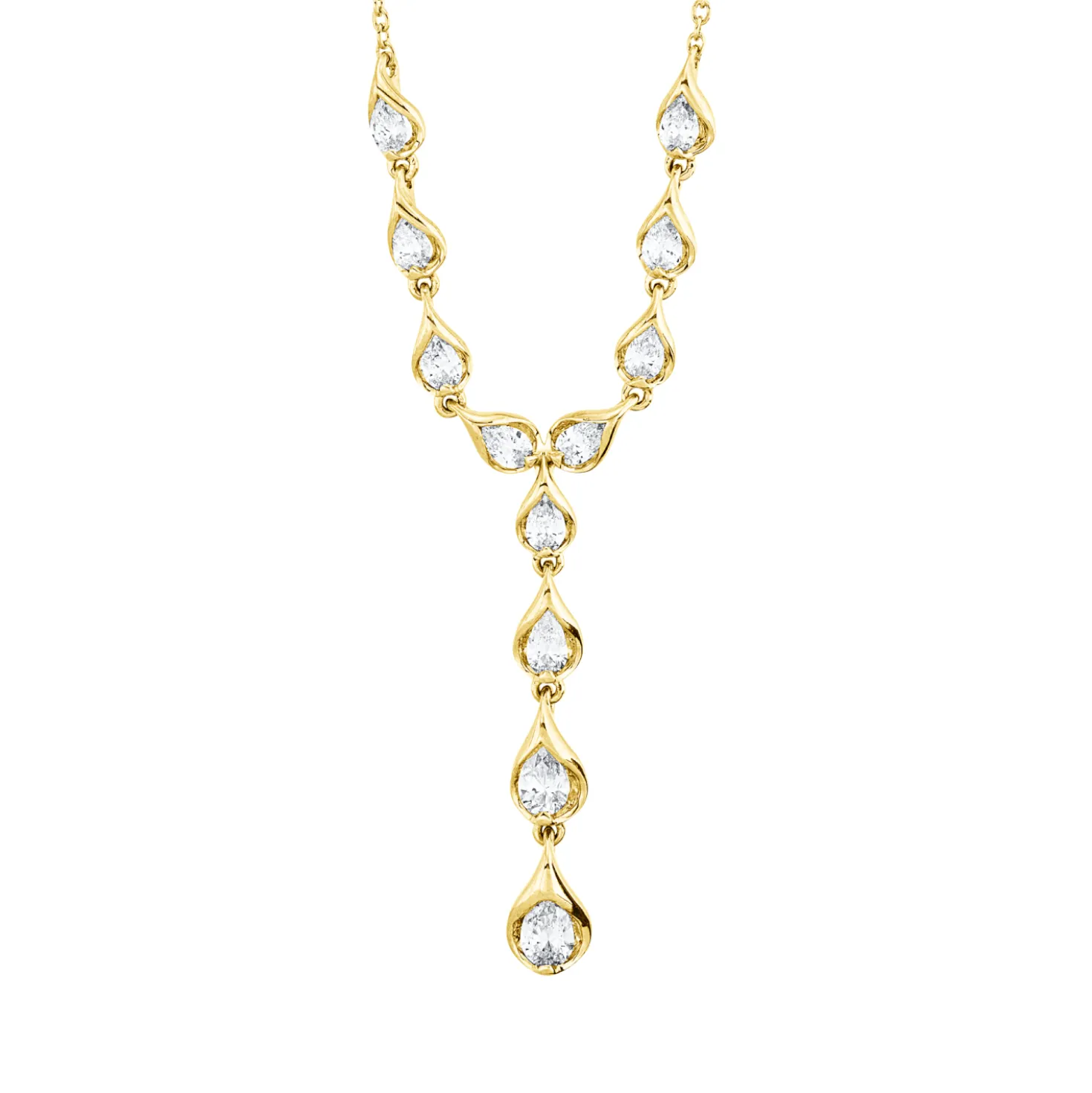 Collier aus 750 Gold Gelbgold 14 Diamanten 0,98ct TW-SI L:46cm