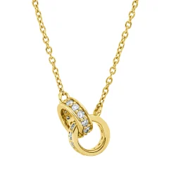 Collier aus 750 Gold Gelbgold 24 Diamanten 0,14ct TW-SI L:45cm