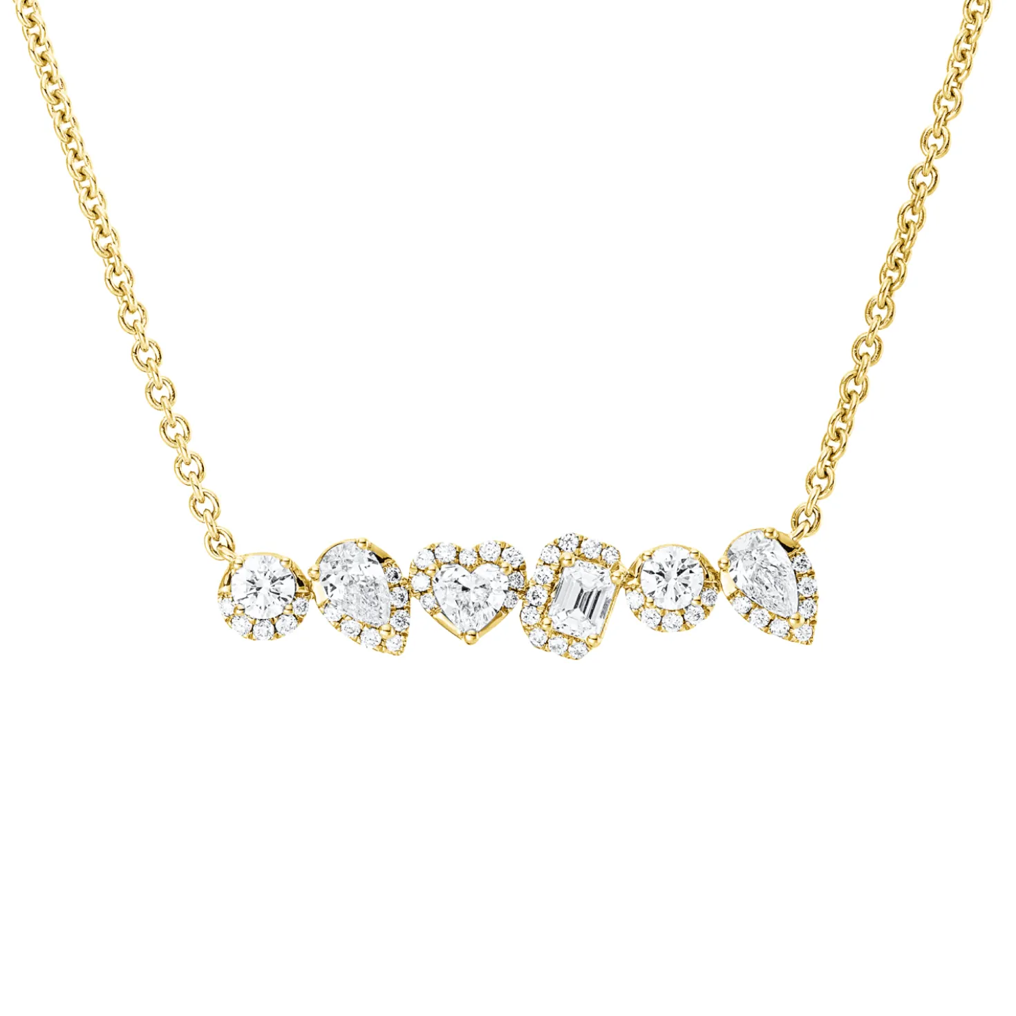 Collier aus 750 Gold Gelbgold 49 Diamanten 1,17ct TW-SI L:40,6cm