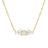Collier aus 750 Gold Gelbgold 7 Diamanten 0,38ct TW-SI L:45cm