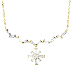 Collier aus 750 Gold Gelbgold 19 Diamanten 0,62ct TW-SI L:42,5cm