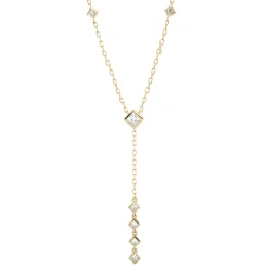Collier aus 750 Gold Gelbgold 9 Diamanten 0,49ct TW-SI L:45,7cm