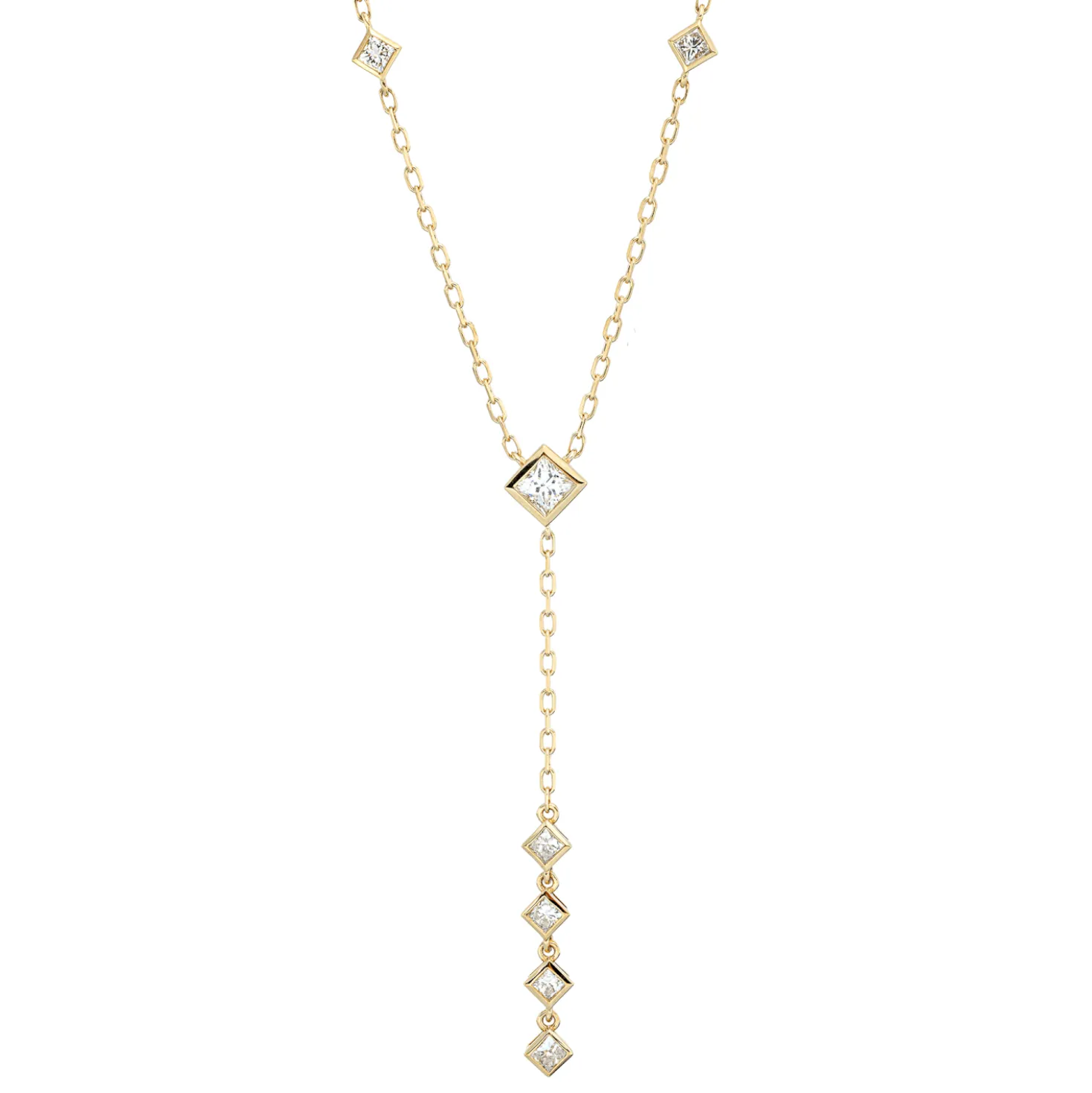 Collier aus 750 Gold Gelbgold 9 Diamanten 0,49ct TW-SI L:45,7cm