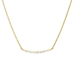 Collier aus 750 Gold Gelbgold 11 Diamanten 0,16ct TW-SI L:45,7cm