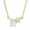 Collier aus 750 Gold Gelbgold 2 Diamanten 0,41ct TW-SI L:45cm