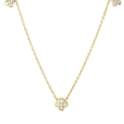 Collier aus 750 Gold Gelbgold 15 Diamanten 0,34ct TW-SI L:45cm
