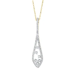 Collier aus 750 Gold Gelbgold 60 Diamanten 0,36ct TW-SI L:45cm