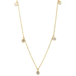 Collier aus 750 Gold Gelbgold 5 Diamanten 0,48ct TW-SI L:45,7cm