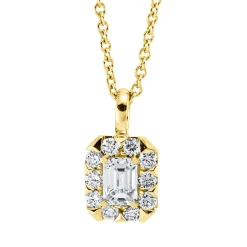 Collier aus 750 Gold Gelbgold 11 Diamanten 0,53ct TW-SI L:45,7cm