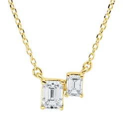 Collier aus 750 Gold Gelbgold 2 Diamanten 0,43ct TW-SI L:45cm