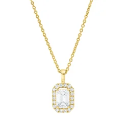 Collier aus 750 Gold Gelbgold 19 Diamanten 0,41ct TW-SI L:45cm 4er-Krappe