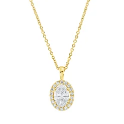 Collier aus 750 Gold Gelbgold 21 Diamanten 0,52ct TW-SI L:45cm 4er-Krappe