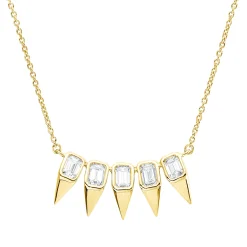 Collier aus 750 Gold Gelbgold 5 Diamanten 0,71ct TW-SI L:45cm Zarge