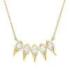 Collier aus 750 Gold Gelbgold 5 Diamanten 0,75ct TW-SI L:45cm Zarge